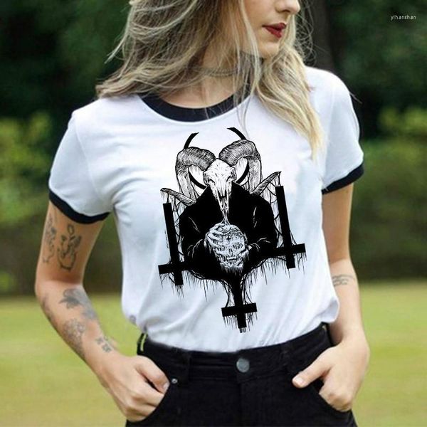 T-shirts pour hommes T-shirts modernes et pour femmes Diable Mort Mal Harajuku Satan Horreur 90s Hauts Couple Bas