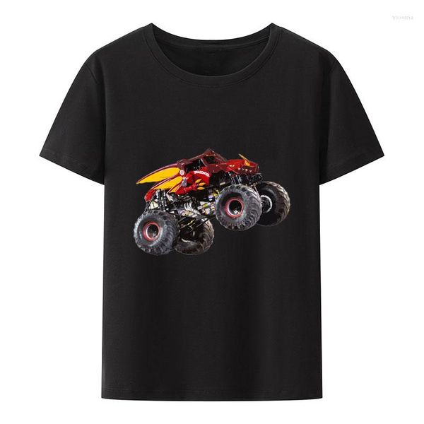 T-shirts pour hommes Monster Truck T-shirt en coton femmes à manches courtes col rond décontracté Y2k hauts hommes Hip-hop humour Hipster mode Streetwear