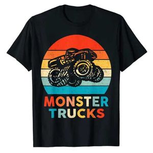 T-shirts voor heren Monster Truck voor Toddlers volwassenen jongens Girls Kids T-shirt schattige vrachtwagenliefhebber grafisch T-shirt y2k top korte mouw set cadeau2403