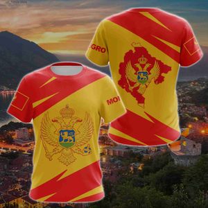 T-shirts voor heren Montenegro Vlag Wapenschild Grafische T Zomer Casual Trui Herenmode Losse T-shirts Jongen Oversized Korte Slves Tops Y240321