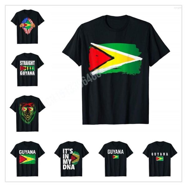 Camisetas para hombres Más diseño GUYANA Bandera de Guyana Amantes de los deportes Camiseta para hombres Mujeres Camisa Hip Hop Tops Camisetas de algodón