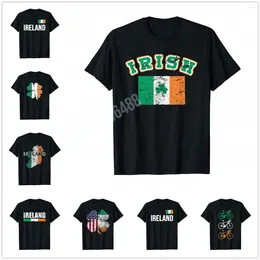 Heren t shirts meer design Ierse kaart en vlag souvenir verontrusten Ierland t-shirt voor mannen dames shirt tops katoenen T-stukken