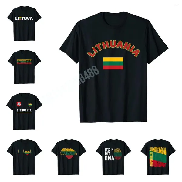Camisetas para hombres más diseño lituania bandera lituana camiseta lietuva para hombres camiseta de mujer tops camisetas de algodón
