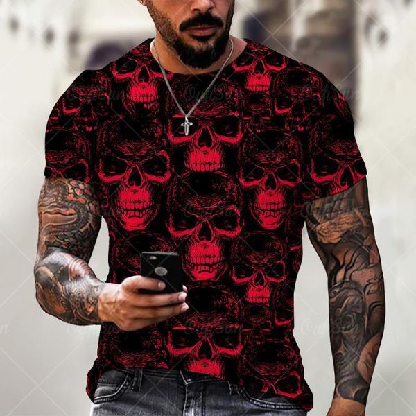 Camisetas para hombre, camiseta con estampado de mosaico Harajuku, moda de talla grande, verano, manga corta, informal, suelta, risa 2022