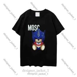 T-shirts masculins Moschinno Été marques de luxe italiennes hommes et femmes manches courtes manches courtes Moschinno mode imprimé en liberté coton extérieur loisir 8110