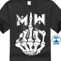 Camisetas para hombre Motionless In White Miw Skull Fingers Logo Black Shirt Tee Xs 2Xl
