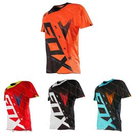 T-shirts pour hommes Chemise de motocross VTT Descente Manches courtes Bat Fox Hommes Maillot de cyclisme Montagne Enduro Vêtements de vélo Rsa8