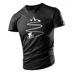 Heren t shirts mountain biker hartslag grappige motorhirt oversized op maat gemaakte short mouw heren fietsen fietsen t-shirt mode normaal