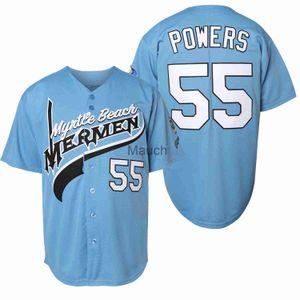 Heren T-shirts Movie Baseball Mens Kenny Powers #55 Eastbound and Down Mexican Charros Kenny Powers 100 Stitched Blue Fast Shipp J230625