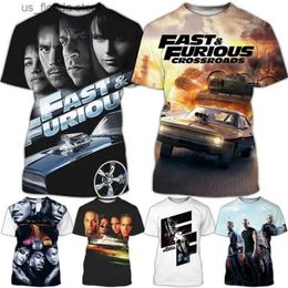 T-shirts pour hommes Film Fast Furious T-shirt Hommes 3D Tokyo Drift T-shirt imprimé Short Slve Unisexe Racing Cool T-shirts Mode Pop Enfants Tops Y240321