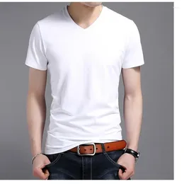 T-shirts pour hommes MRMT 2023 marque col en coeur à manches courtes en coton ample Plus taille d'engrais T-Shirt à col en v hommes hauts T-Shirt
