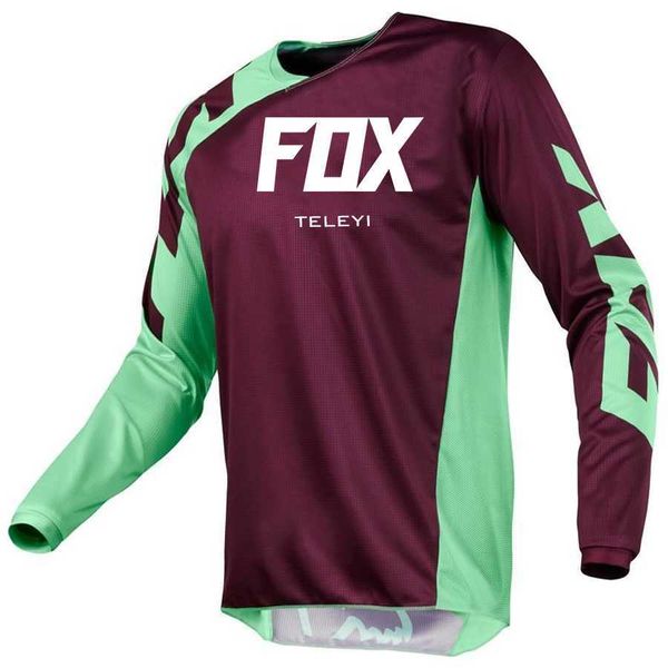 Camisetas de hombre MTB Downhill Jersey Motocross Shirt Polera Mtb Jersey Mountain Bike Sport Wear Manga larga Enduro DH Motocicletas FOX TELEYI