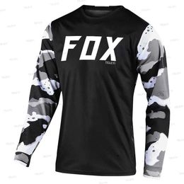 T-shirts pour hommes VTT Enduro Moto VTT Descente Jersey Offroad DH MX Vélo Manches Longues Chemise De Sport Moto fox teleyi Chemise Hommes