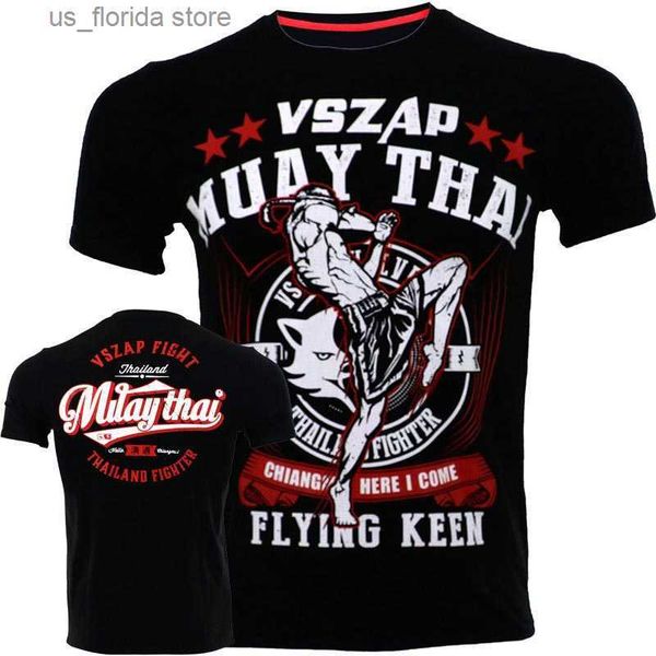 T-shirts hommes Muay Thai Graphic T-shirt Hommes Été Respirant Séchage rapide T Courir Gym Sport Short Slve Outdoor Boxe Lutte Survêtements Y240321