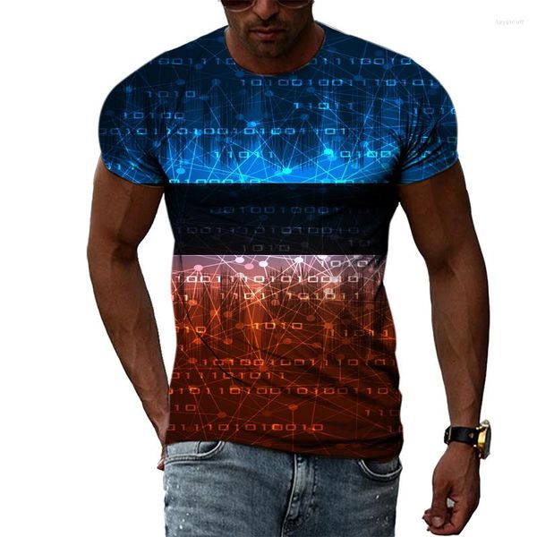 T-shirts pour hommes chemise de science-fiction multidimensionnelle 3D Harajuku hommes et femmes rue à manches courtes col rond décontracté confortable
