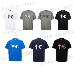 T-shirts voor heren Multicolour Thug Club Leather Borduurwerk Korte slve Loose Summer Mens Dames Tops T T240408
