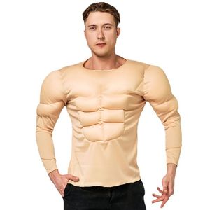 T-shirts pour hommes Muscle Poitrine Chemise Costume Halloween Party Cosplay Ensemble Adulte Dress Up Muscle Fort Gilet Top Tunique Costume