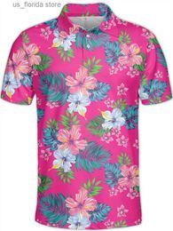 Camisetas para hombres Flor de setas Polo impreso en 3D Hombres Ropa para niños Casual Camisa corta con botones Slve Polo Nueva ropa de verano Camiseta Ts Y240321