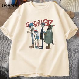 Camisetas para hombres Banda de música Gorillaz PUNK ROCK Camisa Hombres Mujeres Verano 90s O-cuello Algodón Manga corta Camisetas Ropa Vintage Y2K Ropa Tee