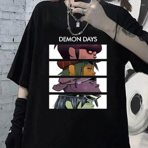 Camisetas para hombre, camiseta de música Gorillaz, ropa de calle para mujer, ropa de hip-hop, disfraces, camiseta para hombre, camiseta de manga corta de algodón de gran tamaño para verano