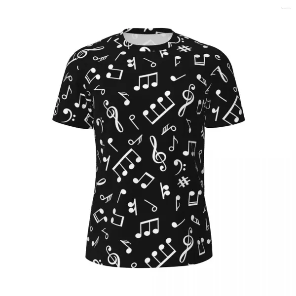 Camisetas para Hombre Camiseta con Notas Musicales Novedad en Blanco y Negro Ropa Deportiva Camisetas Manga Corta Tops de Secado rápido Ropa Vintage de Gran tamaño de Verano