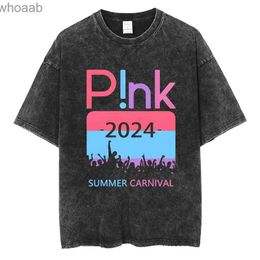 T-shirts voor heren Muziek Singer Tour P!nk ZOMER CARNAVAL 2024 Fan T-shirt Kwaliteit Katoen Heren Dames Kleding Rock Roze Grafische T-shirts met korte mouwen 240130