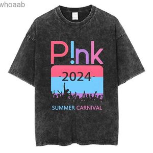 T-shirts Music Singer Tour P! NK Summer Carnival 2024 Fan T-shirt Quality Cotton Men Femmes Vêtements Rock Rock Rose Graphique Graphique Graphique T-TEES 240130