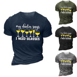 T-shirts voor heren My Door Says I Need Glasses Shirt met korte mouwen Modetrend Extra Large Men For Big