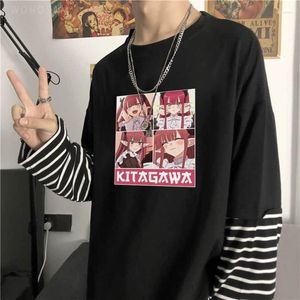 Heren t shirts mijn kleding omhoog lieveling Marin Kitagawa Kawaii anime t-shirts Summer Street Men/vrouwen lange mouwtoppen mode gestreepte