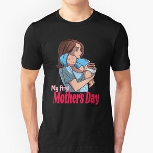 T-shirts pour hommes Ma première fête des mères T-shirt pour hommes Doux et confortable Tops Tshirt Tee Shirt Vêtements Mères Maman Grossesse Enceinte Bébé