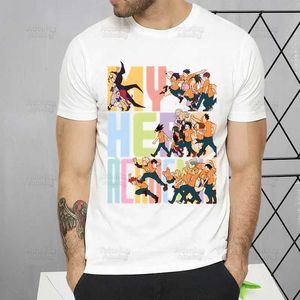 T-shirts masculins mon héros académi t-shirt masculin couché rétro tops t harajuku midoriya izuku tshirt strtwear hip hop mâle bakugou anime t-shirts t240425