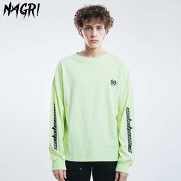 T-shirts hommes Nagri Hommes T-shirt à manches longues Streetwear Casual Pull T-shirt Imprimer Hip Hop Sweatshirts Mode Tops T221007