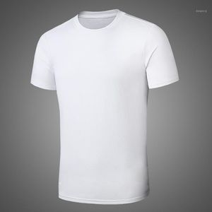 T-shirts voor heren Nan's T-shirt 2022 Ice Silk Cotton Fashion Brand Top Ronde Nek Bodem shirt Elastisch Slim Fit Korte mouw