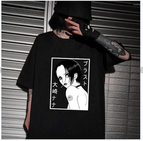 Camisetas de hombre Nana Osaki Harajuku cuello redondo moda Hip Hop estampado Anime camiseta