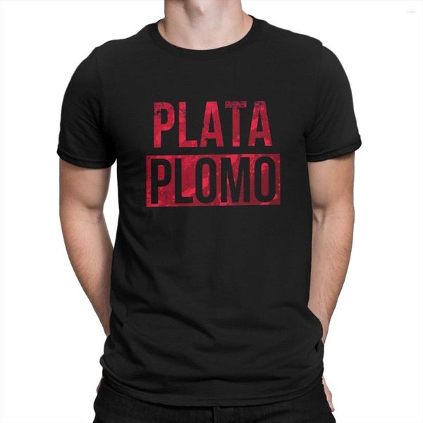 Camisetas de hombre Narcos Crime TV Pablo Escobar camiseta creativa para hombres Plata O Plomo rojo cuello redondo camisa Hip Hop regalo ropa Streetwear