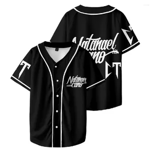 T-shirts voor heren Natanael Cano Corridos Tumbados Merch Baseball Jersey Shirt Mode V-hals Korte mouw Print CT Logo Zwart T-shirt Dames Heren