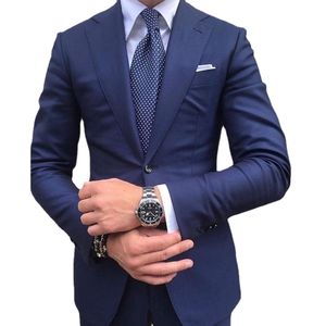 Camisetas para hombre Azul marino Trajes para hombre Slim Fit 2 piezas Chaqueta Pantalones Formal de negocios Blazer Novio de boda Esmoquin Vestido masculino Moda Personalizar 230707