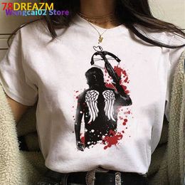 Camisetas de hombre Negan Lucille the Walking Dead verano top hombre estampado grunge harajuku estética camiseta blanca 022223H