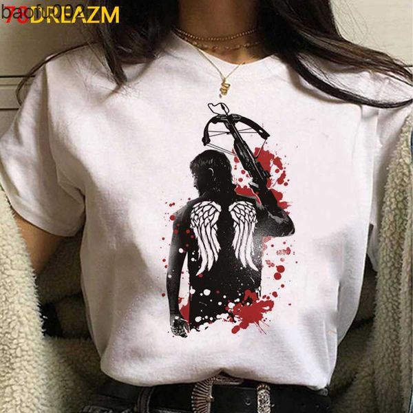 Camisetas para hombre Negan Lucille the Walking Dead, camiseta de verano con estampado grunge harajuku, camiseta estética, camiseta blanca W0322