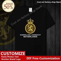 T-shirts masculins Pays-Bas Tops Army T-shirt Custom Jersey Fans Numéro Numéro Logo Tshirt High Street Fashion Hip Hop lâche décontracté