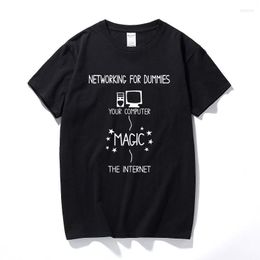Heren t shirts netwerken voor dummies t-shirt mannen grappige geek nerd it computer cadeau programmeur katoen casual korte mouw t-shirt tops