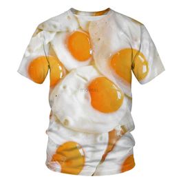 T-shirts voor heren Nieuwe 2023 Fashion Mens T-shirt 3D-printen T-shirt Hamburger Frites Donut Egg Funny Food T-Shirt Summer Leisure 2443