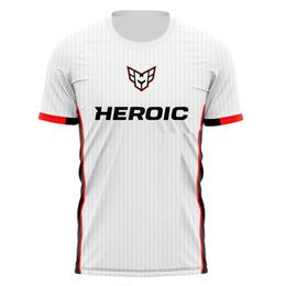 Heren T-shirts Nieuwe 2023 Heroic Team Uniformen E-sports CSGO Jersey met korte mouwen Fans Supporter Comfortabel T-shirt Custom Name Tees Drop Ship