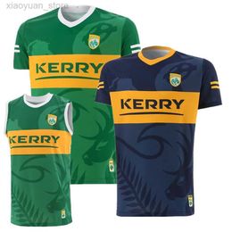 T-shirts pour hommes nouveau 2023 Kerry GAA gilet Gardien de but domicile Jersey Galway Derry Offaly Tipperary Wexford Meath Tyrone Kerry Donegal t-shirt Irlande gaa 3M411