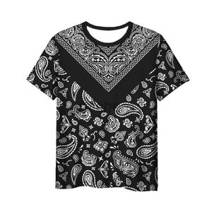 T-shirts masculins Nouveaux vêtements d'épaule imprimés 3D Bandana Patter T-shirt pour hommes plus taille S-7XL D240509