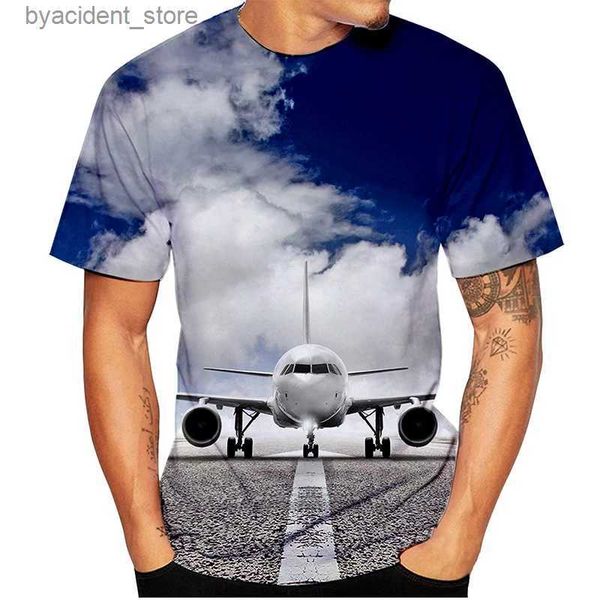 T-shirts Hommes Nouveau Avion 3D Imprimer T-shirts Avions Streetwear Hommes Femmes Mode Surdimensionné À Manches Courtes T-shirt Enfants T-shirts Tops Homme Vêtements L240304