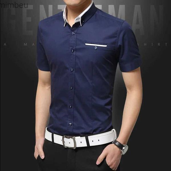 T-shirts pour hommes Nouveauté d'été Chemise décontractée Hommes Bonne qualité Chemises habillées pour hommes Solide Slim Fit Manches courtes Vêtements pour hommes Taille asiatique 5XLL240110