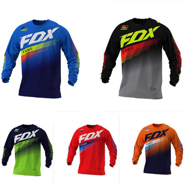 Camisetas para hombres Nuevo traje reductor de velocidad de manga larga Foxx más vendida para el ciclismo de montaña para hombres en motocicleta todoterreno