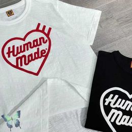 T-shirts pour hommes Nouveau Big Heart Bamboo Coton Couple Robe Human Made T-shirt G230202