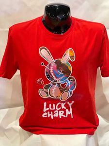 T-shirts voor mannen nieuw!BKYS Mens New Lucky Charm Original Print met Lava Hoge kwaliteit T -shirt - Red RV J240419